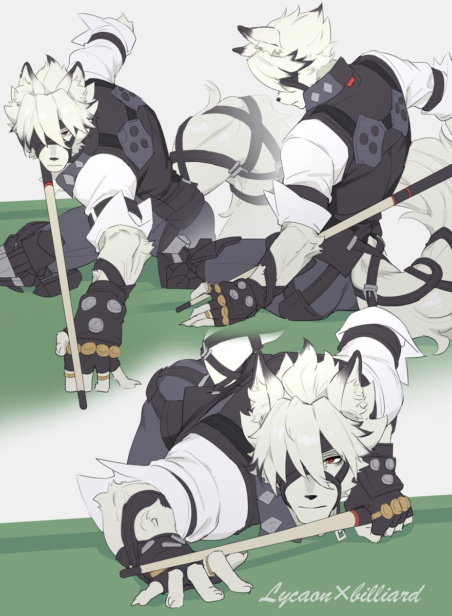 DoseisanUt's tweet photo. ライカンとOCちゃん達🐺🐱🐼
 #今月描いた絵を晒そう https://t.co/pJ481JPcov