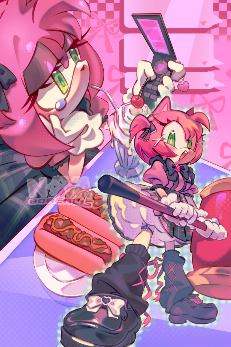 NovaBorealisArt's tweet photo. Amy Rose x Jirai Kei <3 https://t.co/f2LKuTpU4M
