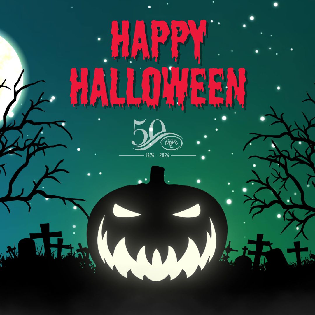Wishing you a spook-tacular Halloween from all of us at Christensen Farms 🎃👻

Let's show off some Halloween costumes! Drop a picture of you (or your kid's) dressed up in the comments! #ChristensenFarms #Halloween