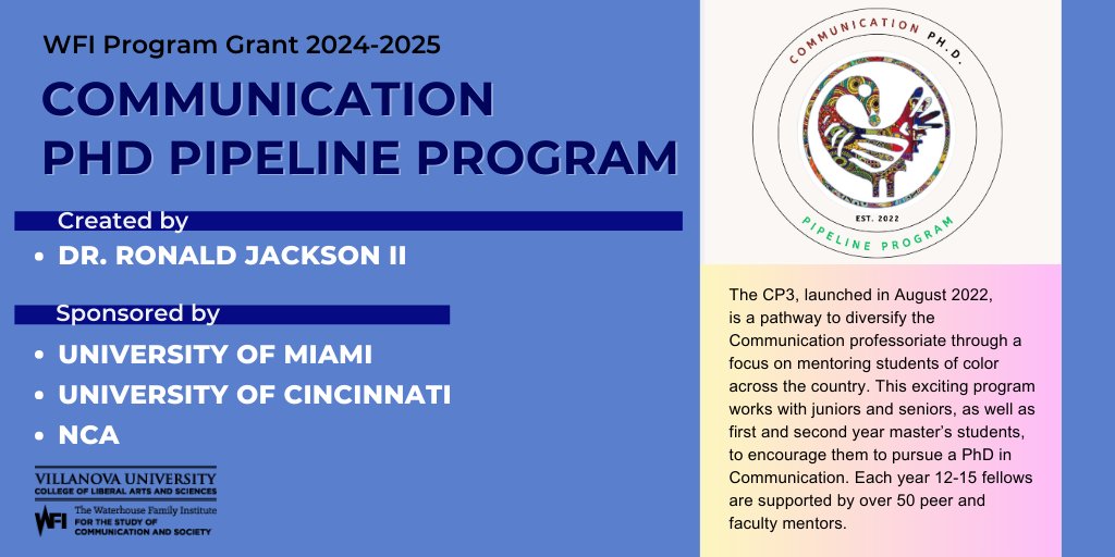 Waterhouse Family Institute (@waterhouseinst) on Twitter photo <a href="/WaterhouseInst/">Waterhouse Family Institute</a> is proud to sponsor the Communication PhD Pipeline Program (CP3), a mentorship and retreat for Communication fellows and students in pursuit of a doctorate. See you at <a href="/NatComm/">National Communication Association</a>! <a href="/UC_ArtSci/">UC_ArtSci</a> <a href="/UMSoC/">UMSoC</a> <a href="/WaterhouseInst/">Waterhouse Family Institute</a> is proud to sponsor the Communication PhD Pipeline Program (CP3), a mentorship and retreat for Communication fellows and students in pursuit of a doctorate. See you at <a href="/NatComm/">National Communication Association</a>! <a href="/UC_ArtSci/">UC_ArtSci</a> <a href="/UMSoC/">UMSoC</a>