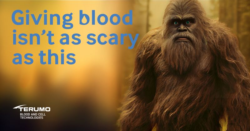 This sasquatch may seem tough, but he’s really just a big softie! This #Halloween, don’t forget—platelets, which help in surgeries and trauma, only last 5-7 days. 

Want to keep supplies ready for those in need? Consider donating today. 🦶🩸 #BloodDonation #HappyHalloween