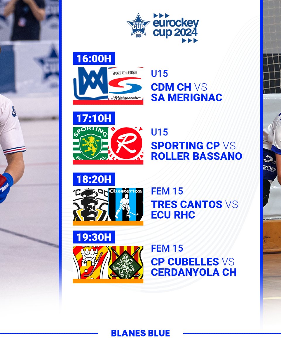EurockeyCup's tweet photo. 📅 𝐒𝐂𝐇𝐄𝐃𝐔𝐋𝐄 - 𝐑𝐎𝐔𝐍𝐃 𝟏

This is the first matches timetable! Don't miss any! 👀

¡Estos son los horarios de los primeros partidos! ⏰

Que comenci l'espectacle! 🤩

𝐹𝑜𝑙𝑙𝑜𝑤 𝑡ℎ𝑒𝑚 𝐿𝐼𝑉𝐸 𝑜𝑛 𝑌𝑜𝑢𝑡𝑢𝑏𝑒! 🎥

#EurockeyCup #BeTheNext https://t.co/QM8ZKNHFT4