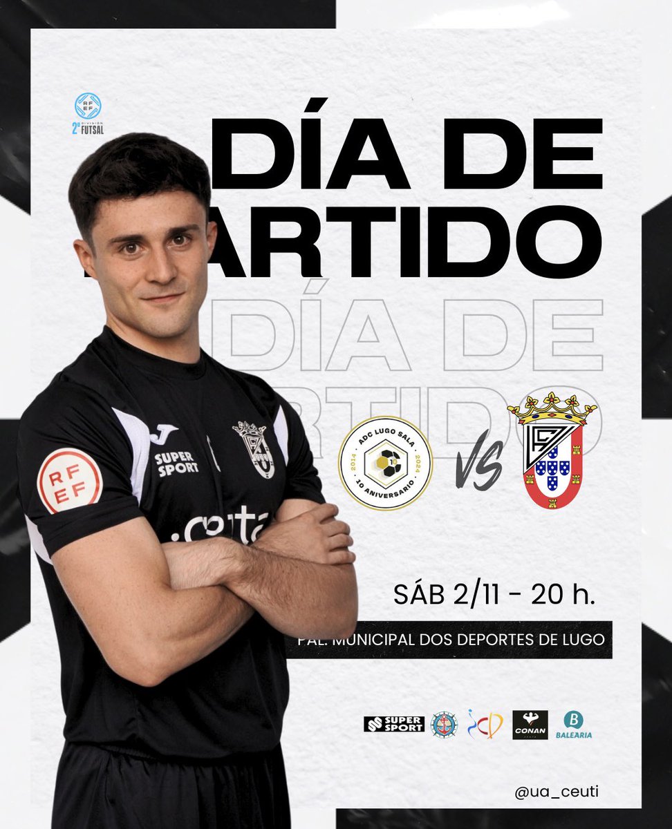 🅹🅾🆁🅽🅰🅳🅰 7️⃣ 🆚 @adclugosala 🗓️ Sábado 2 de Noviembre ⏱️ 20.00 h📍Pal. Municipal Dos Deportes de Lugo 🛳️
Volvemos con más fuerza! 💪🏼

#SegundaDivisiónFS #FutsalRFEF #UaCeuti #Ceuta #LigaFutsalProfesional #FutbolSala #futsalindonesia
