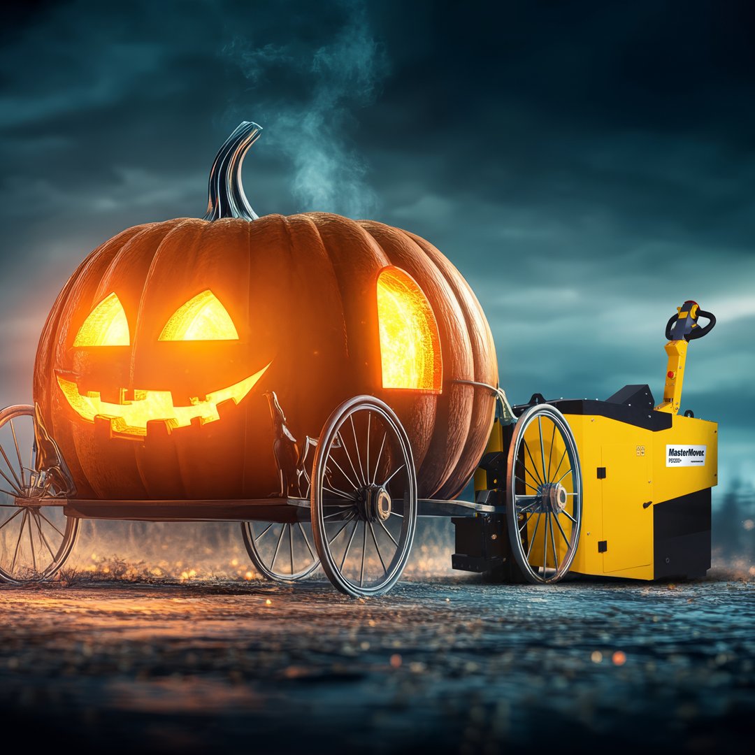 MasterMoverInc's tweet photo. 🎃 Pumpkin-Powered Performance!

Our new PowerSteered range arrived just in time for Halloween! When we said we move everything from dumpsters to rockets, we meant it—even the occasional giant pumpkin cart!

#MasterMover #Halloween #ElectricTuggers https://t.co/j6t2iOIKWu