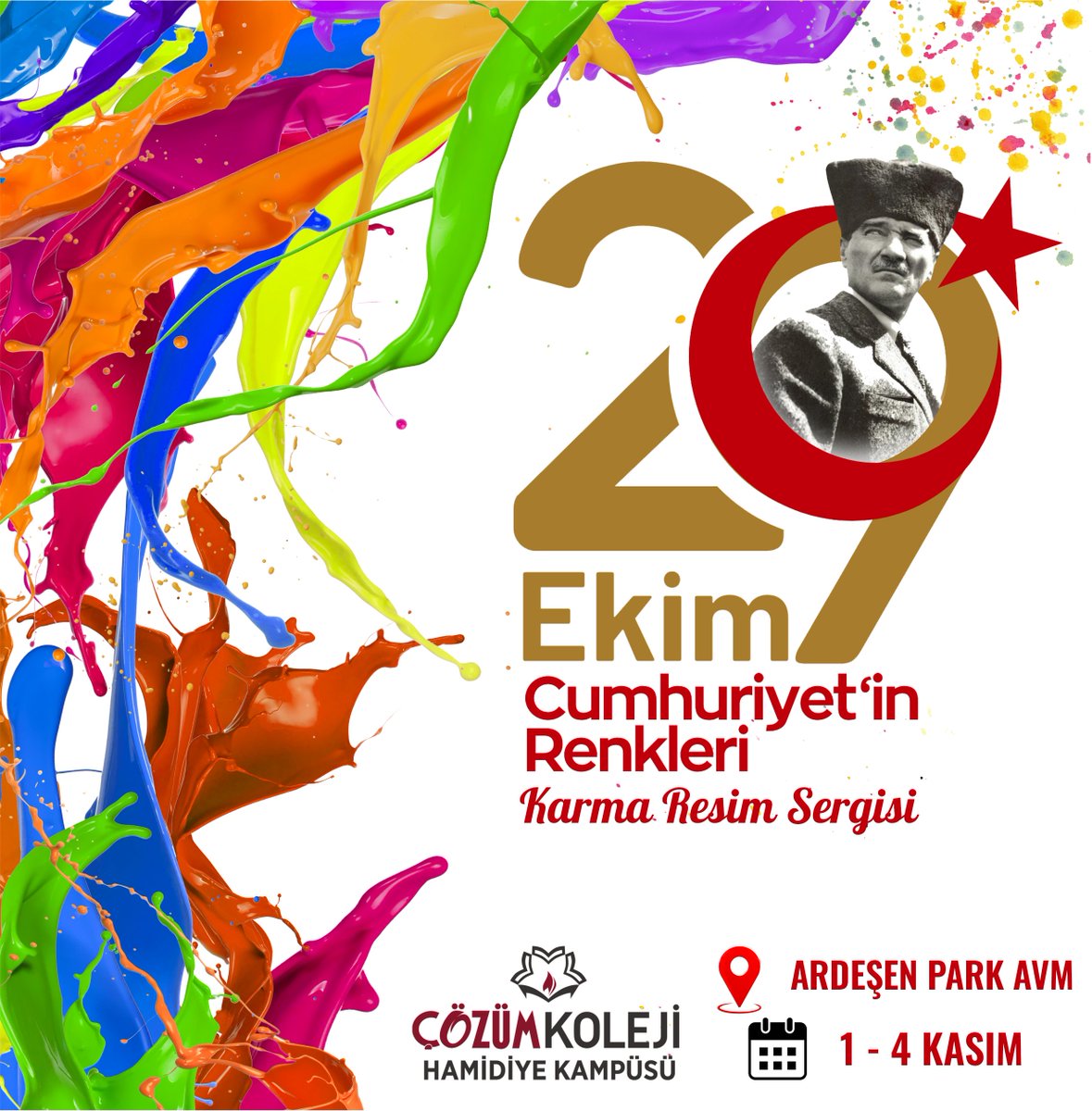 HAMİDİYE ÇÖZÜM KOLEJİNDEN 29 EKİM CUMHURİYETİN RENKLERİ KARMA RESİM SERGİSİ

Hamidiye Çözüm Koleji olarak 1-4 Kasım tarihleri arasında Ardeşen Park AVM'deyiz.

Öğrencilerimizin eserlerinden oluşan birbirinden farklı ve renkli tasarımları sergileyeceğimiz etkinliğe davetlisiniz