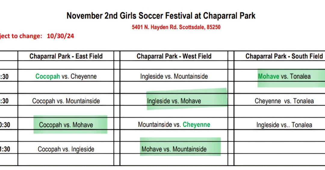 Festival time! Boys basketball,  softball, and boys and girls soccer are ready to compete this Saturday,  Nov 2nd.