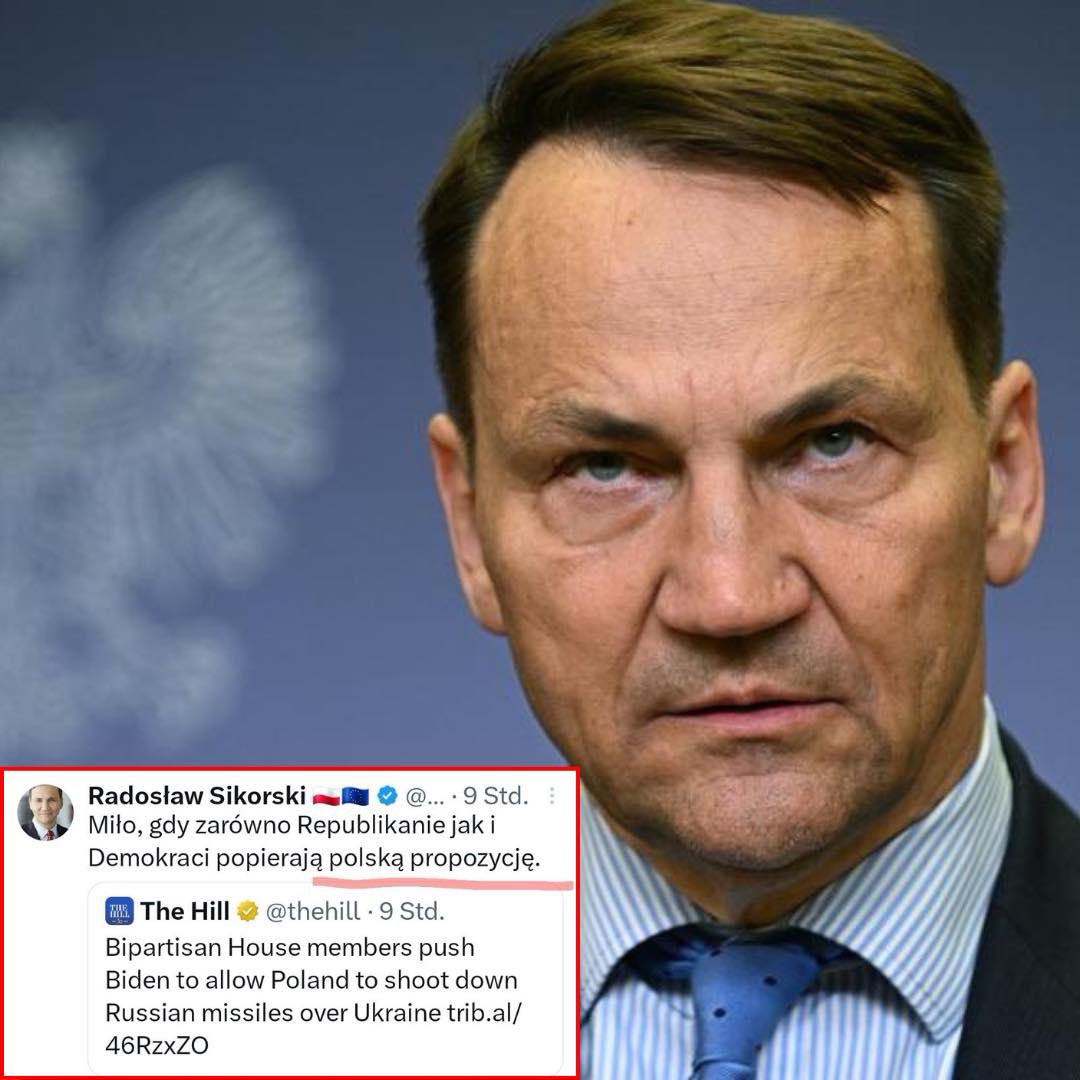 Zbliżamy się do wojny. Ministerstwo Spraw Zagranicznych na czele z Ministrem Spraw Zagranicznych Radosławem Sikorskim zwrócili się do rządu Stanów Zjednoczonych o zgodę na zestrzeliwanie przez Polskę rosyjskich pocisków na terenie Ukrainy. Stany Zjednoczone wyraziły aprobatę