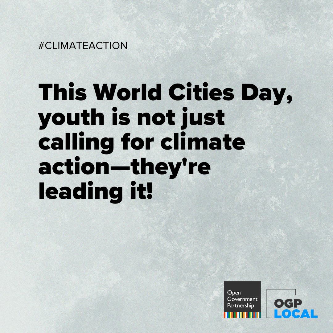 opengovpart's tweet photo. 🌍 This #WorldCitiesDay, youth worldwide are stepping up for #ClimateAction! 

Through the Climate Democracy Accelerator with @PeoplePowrd, they’re working alongside #OGPLocal members to tackle climate challenges locally. ⬇️ https://t.co/L7J7Krza2R
