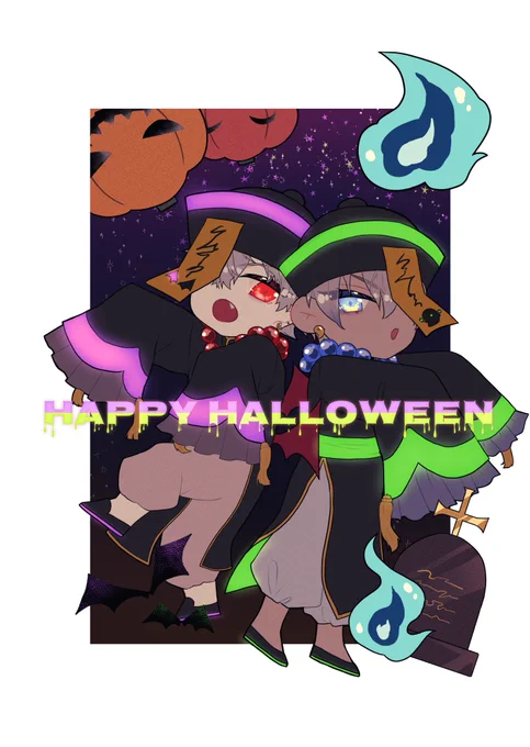 HAPPY HALLOWEEN ちまブラ&ここフレ #KuzuArt #絵ブラヒム #フレン見て #絵こころ