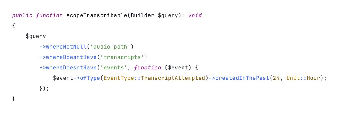 aarondfrancis's tweet image. There&apos;s just nothing cleaner than Laravel&apos;s Eloquent ORM 😮‍💨