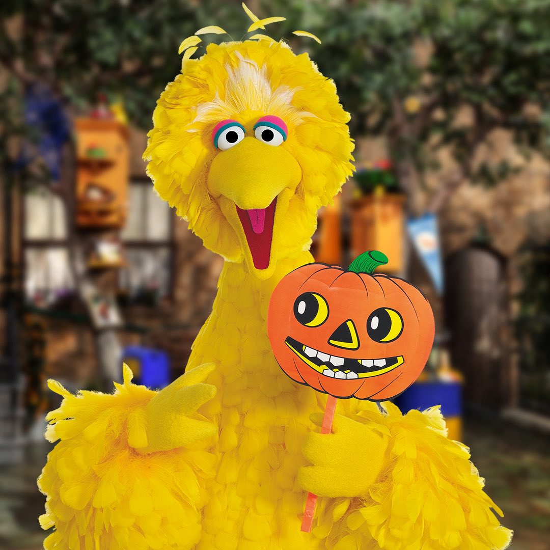 BigBird's tweet photo. Boo! 
Ah! 

Sorry, I scared myself! 
Happy #Halloween. 👻 https://t.co/nThiL40bnF