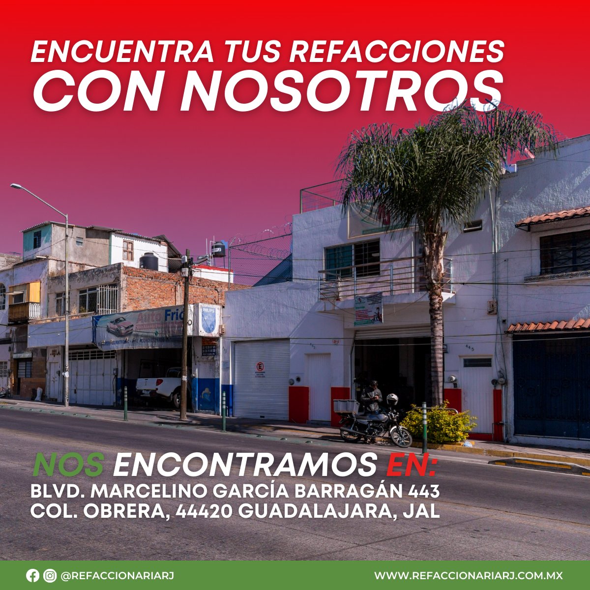 refaccionariarj's tweet photo. Estamos ubicados en el corazón de Guadalajara, Jalisco, listos para ofrecerte las mejores soluciones en autopartes. 
¡Contáctanos!
Whatsapp: https://t.co/1rrw6EXjRE
📍Blvd. Gral. Marcelino García Barragán #443
Obrera, 44420 Guadalajara, Jal., México https://t.co/2JiecADB23