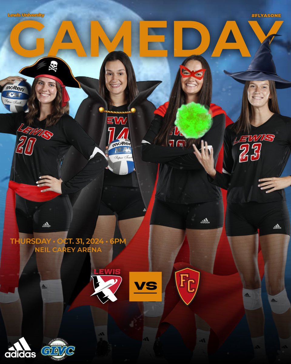 Bring your Costumes!!!

Lewis Vs. Flagler
📌Neil Carey Arena
🕕6:00 PM CST
#flyasone