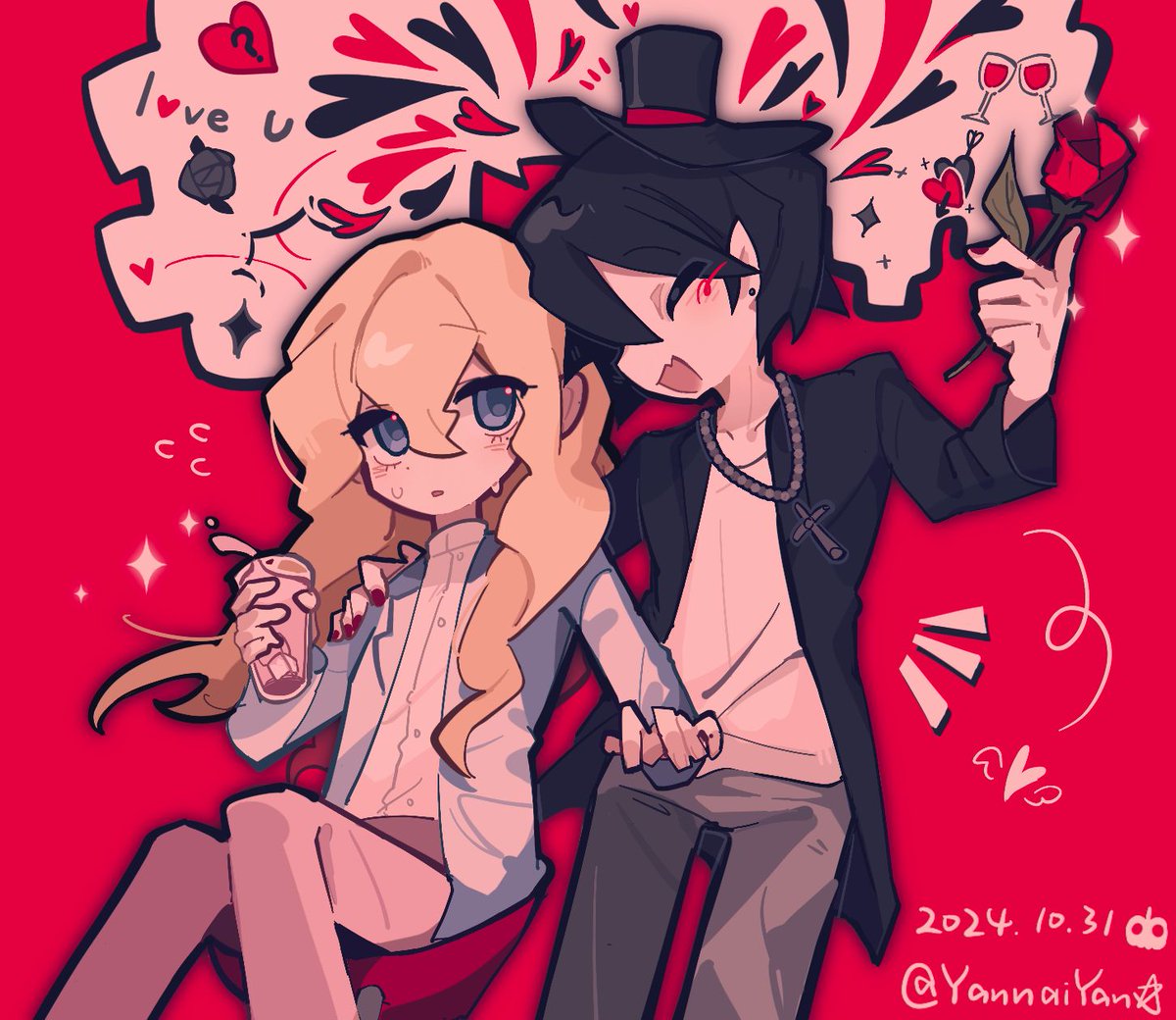 我回来了。万圣节快乐———！卡点发一下活动图！红月加油  #ハッターズFA