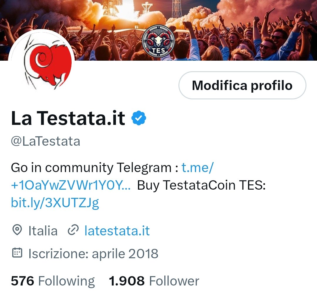 LaTestata's tweet photo. + 82 followers and we celebrate 2000
- RT &amp; LIKE 
- Follow @LaTestata (🔔) 
- Drop Your BNB Wallets

#BNB #FREE #TES #TESTATACOIN #CoinMarketCap https://t.co/6KuzP3rvEc
