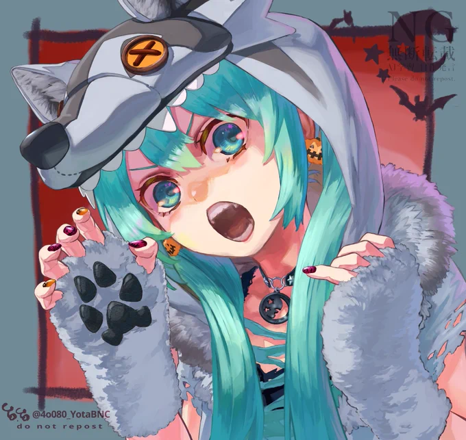 ハロウィンなので(前に描いた)ミクさんを#初音ミク #halloween2024 