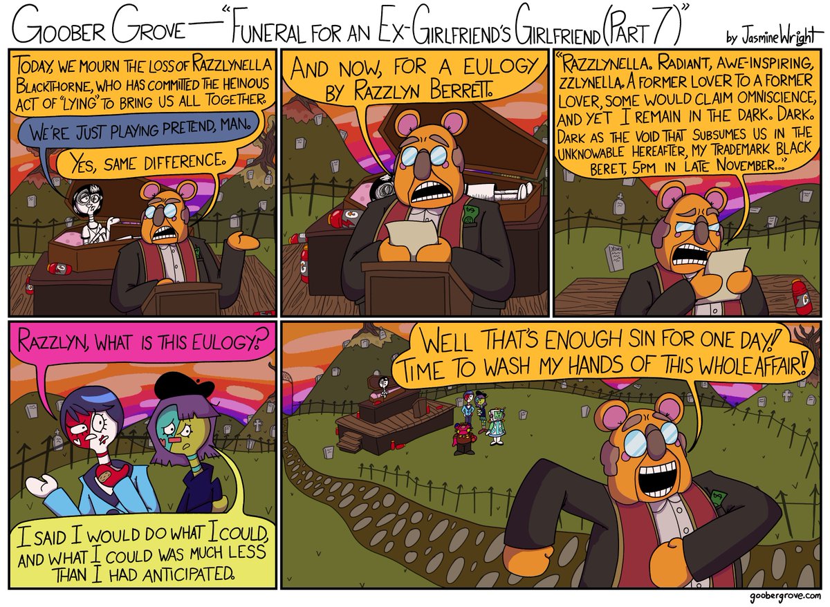 Goober Grove - Funeral for an Ex-Girlfriend's Girlfriend (Part 7)
Pastor Forthwith reads Razzlyn's eulogy.