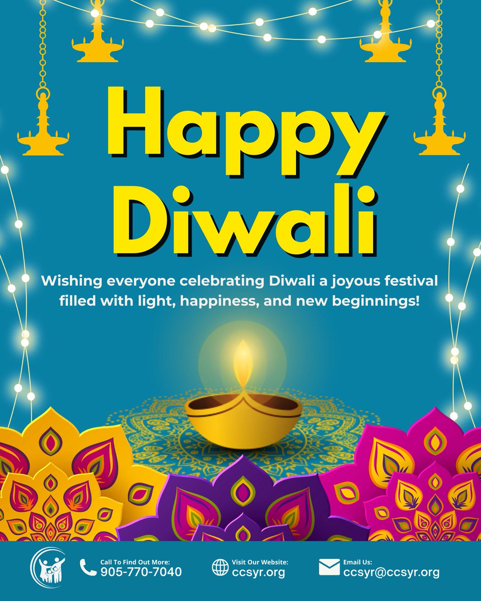ccsyrorg's tweet photo. Happy Diwali to everyone celebrating! May this Festival of Lights bring warmth, joy, and endless possibilities. Let’s celebrate love and hope together! Wishing you a bright and joyful year ahead! 

#diwali #diwalispecial #ccsyr #yorkregion #ReachingOutToAll #newcomerservices https://t.co/xl6flRRTRs