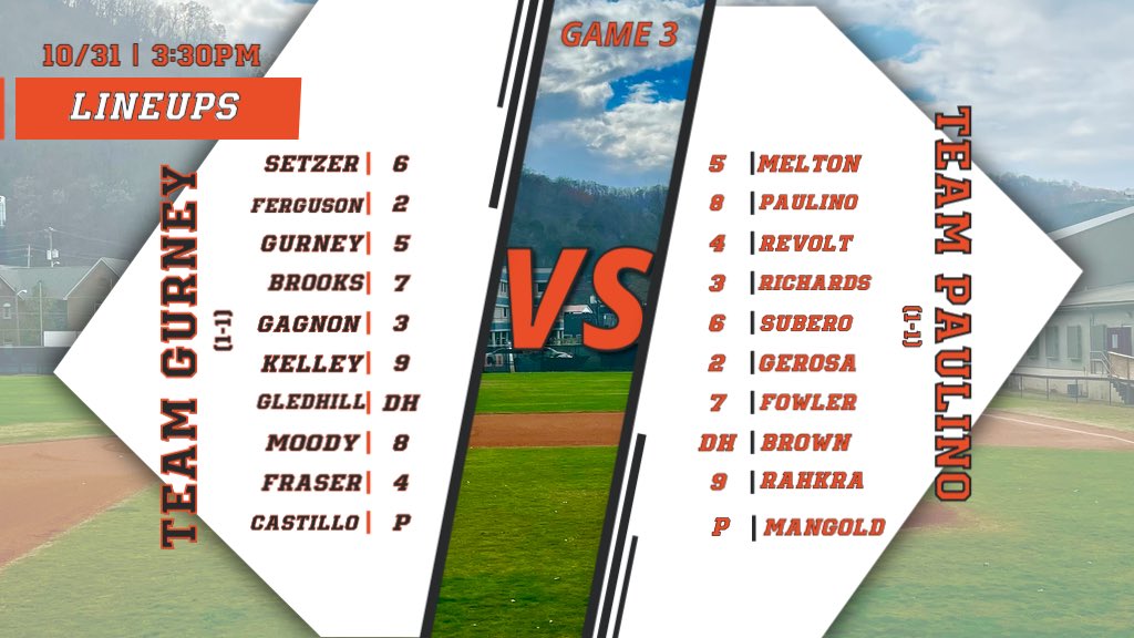 A winner take all Game 3 on Halloween Day! Here are todays Starting Line-Ups. Come out to The Johnnie and enjoy some Bears Baseball!

First Pitch 3:30pm! #climbthemountain