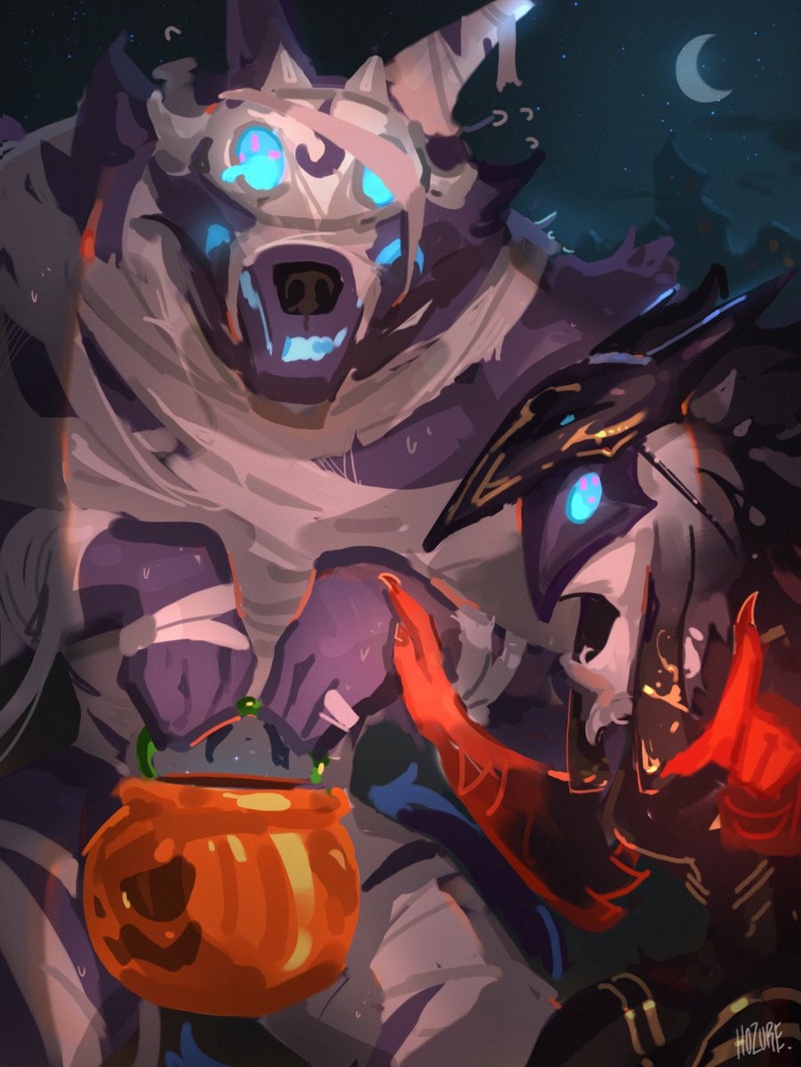 "Now you say 'trick with the treat please' and the silly human gives you candy"

Happy Halloween y'all~