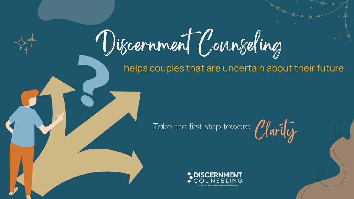 As therapists, we often see a married spouse who doesn't have the energy for couples therapy because they are uncertain about their future together. Enter Discernment Counseling: a brief, focused approach that helps partners clarify their intentions before deciding on a path.