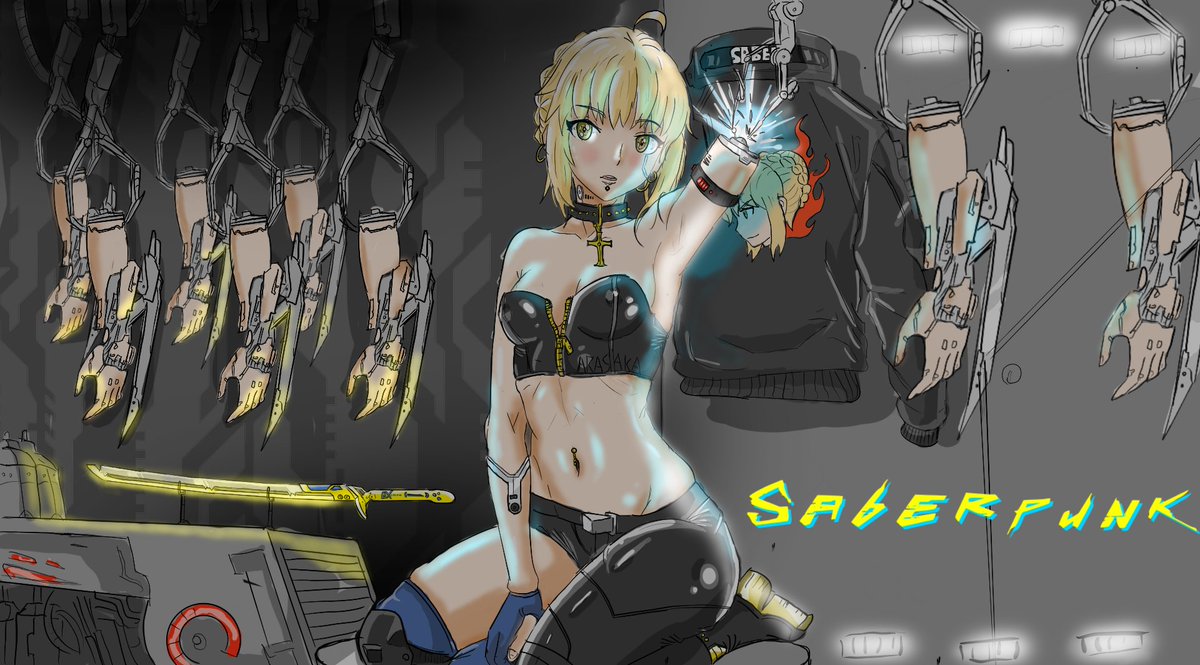SaberAlter_Says's tweet photo. HAPPY HALLOWEEN EVERYONE!! Here's a reposted Saberpunk for you all!!  I had other halloween art planned and am still drawing but I've been helping out somebody this halloween so I haven't been able to finish them as quick as I'd like. I'll be drawing again tomorrow :D https://t.co/xHWesnAvTd