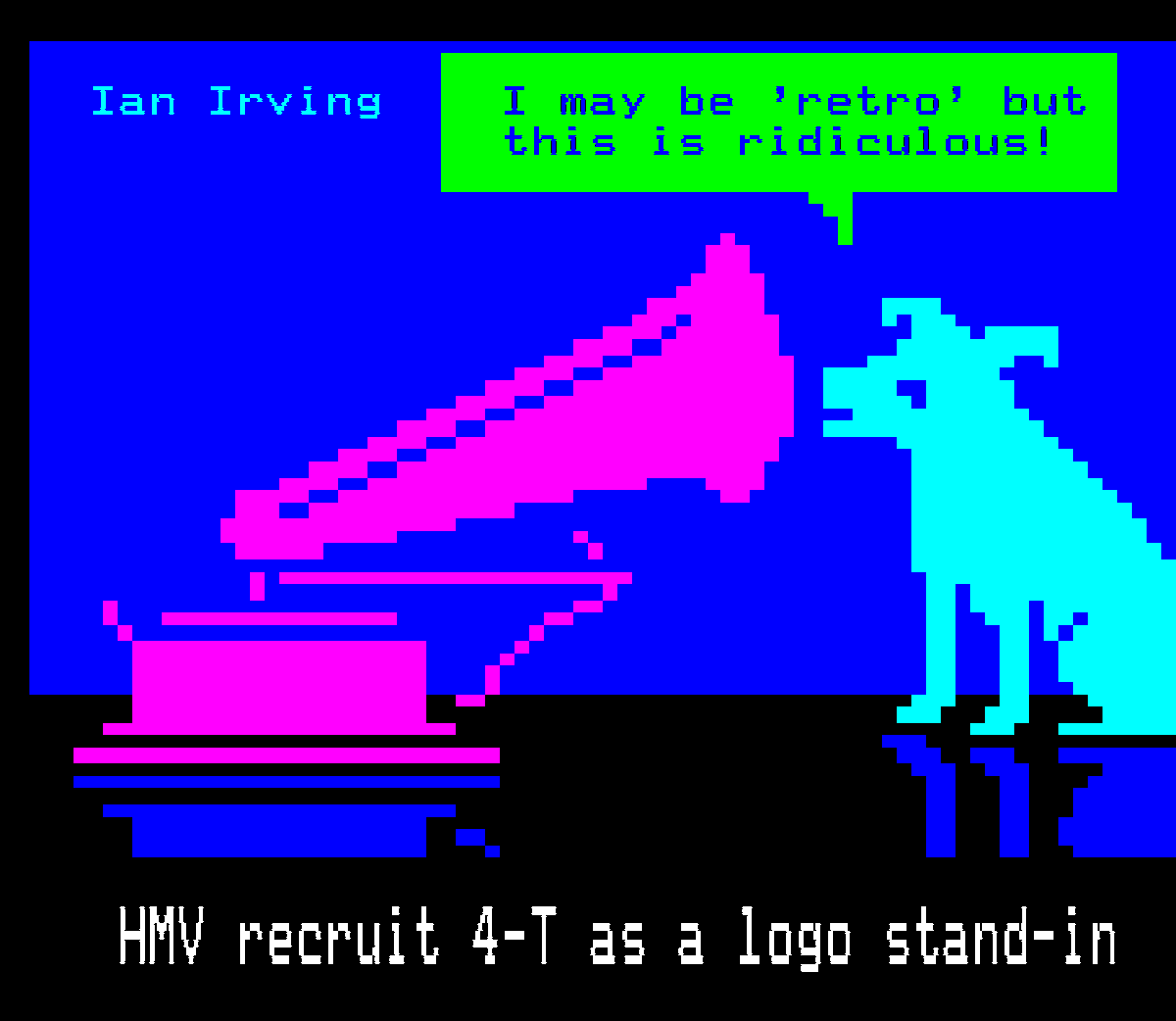illarterate's tweet photo. #Teletext50 art exhibition on 🇫🇮 Yle Text
Featured #teletext artist of the day: Ian Irving

https://t.co/F6bYjdk7J6

We're proud to announce that 4T the dog is back for one night only, courtesy his original creator, the one and only Swirv! 🫡

#ceefax #pixelart #4Tel #Intelfax https://t.co/0VCtpPX4EB