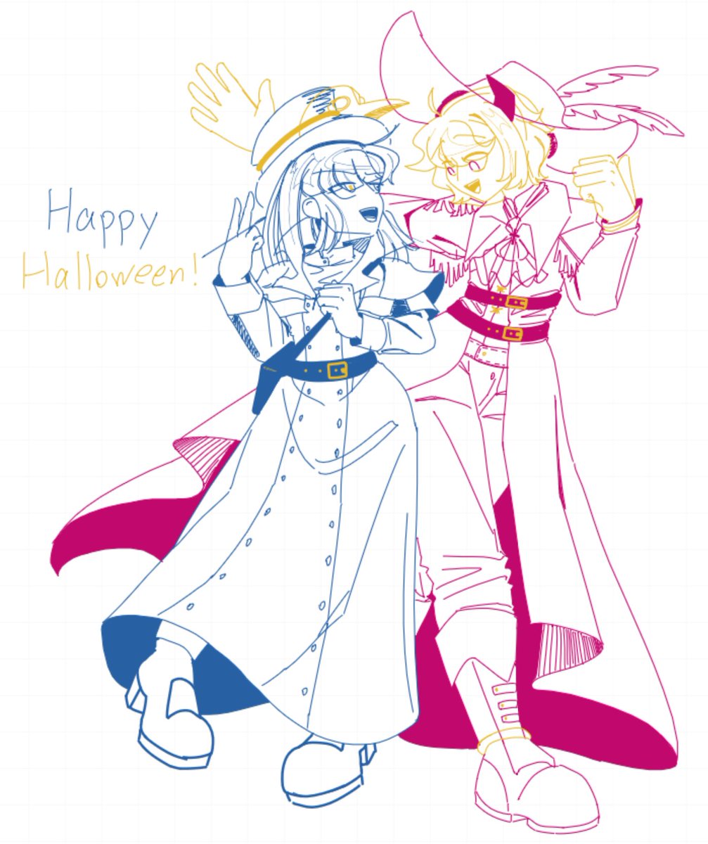Shar188227's tweet photo. Halloween drawing of Arciel and Elias as a plague doctor and sailor🎃 https://t.co/1FotjC7eVe
