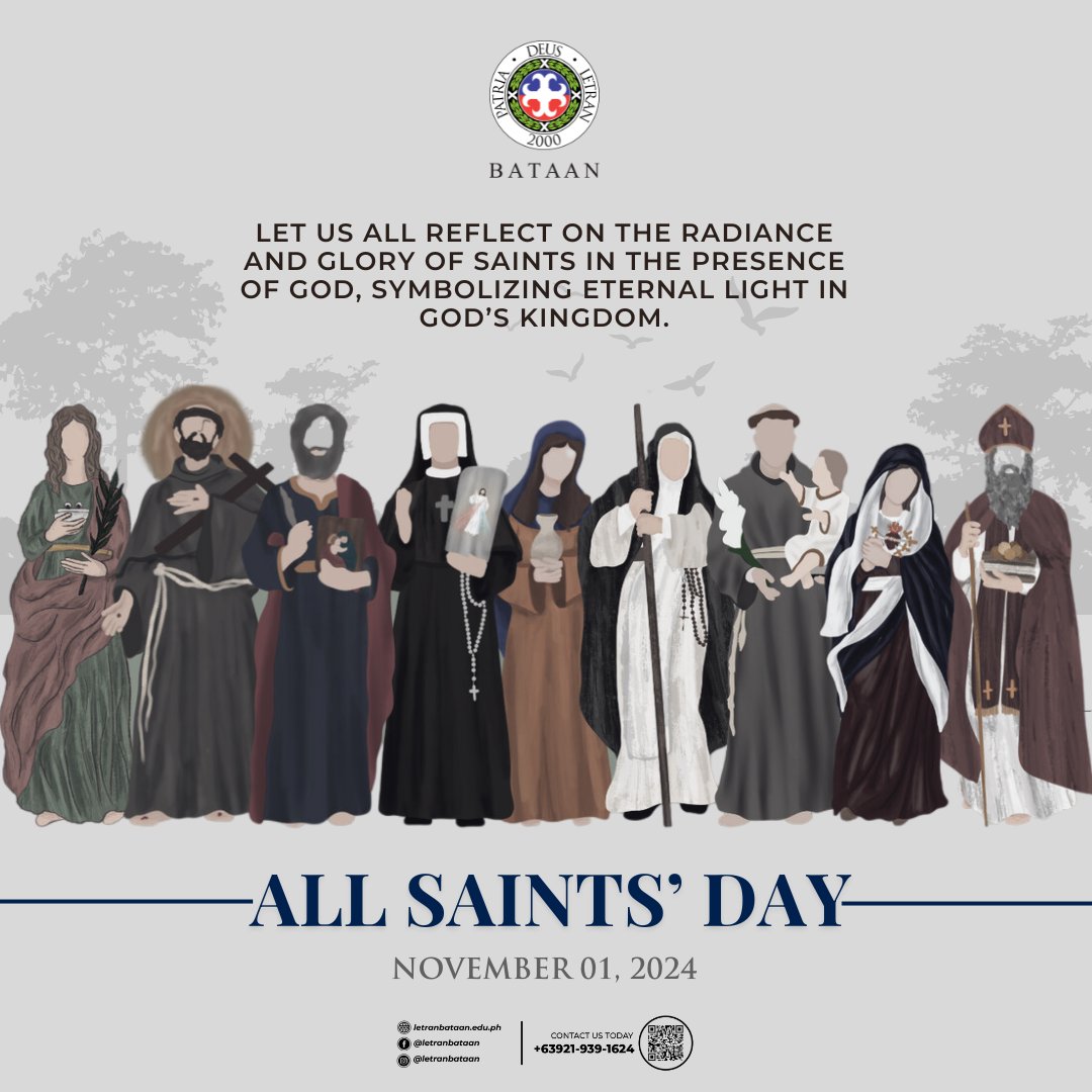 LetranBataan's tweet photo. Today, we remember and celebrate the lives of the saints—those who have paved the way in faith, courage, and compassion. May their lives inspire us to live with purpose, love, and devotion.
Wishing everyone a blessed All Saints’ Day! https://t.co/GRsvsws5jk