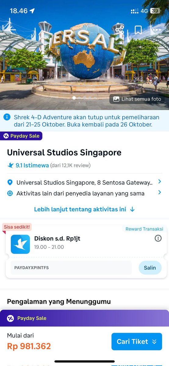 FerilGibran's tweet photo. Ke USS ga pake kantong bolong pas ada Traveloka PayDay Sale. diskon super gedeee s.d 30% + ekstra kupon s.d. Rp1jt buat Hotel, Tiket Pesawat, Xperience, Cruise &amp; produk travel dll. double hemat di jam 18.00 - 21.00 WIB. Jgn kelewat promo dari 23 - 31 Oktober 2024
#TravelokaPayDay https://t.co/CUg9s1hTJT