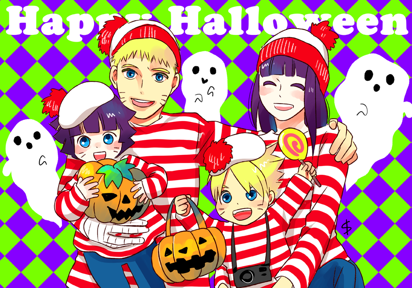 dollshka's tweet photo. ナルヒナちゃんとナルトくんちのハロウィンで
家族コス可愛いだろなーｗ https://t.co/RjitN4pigq