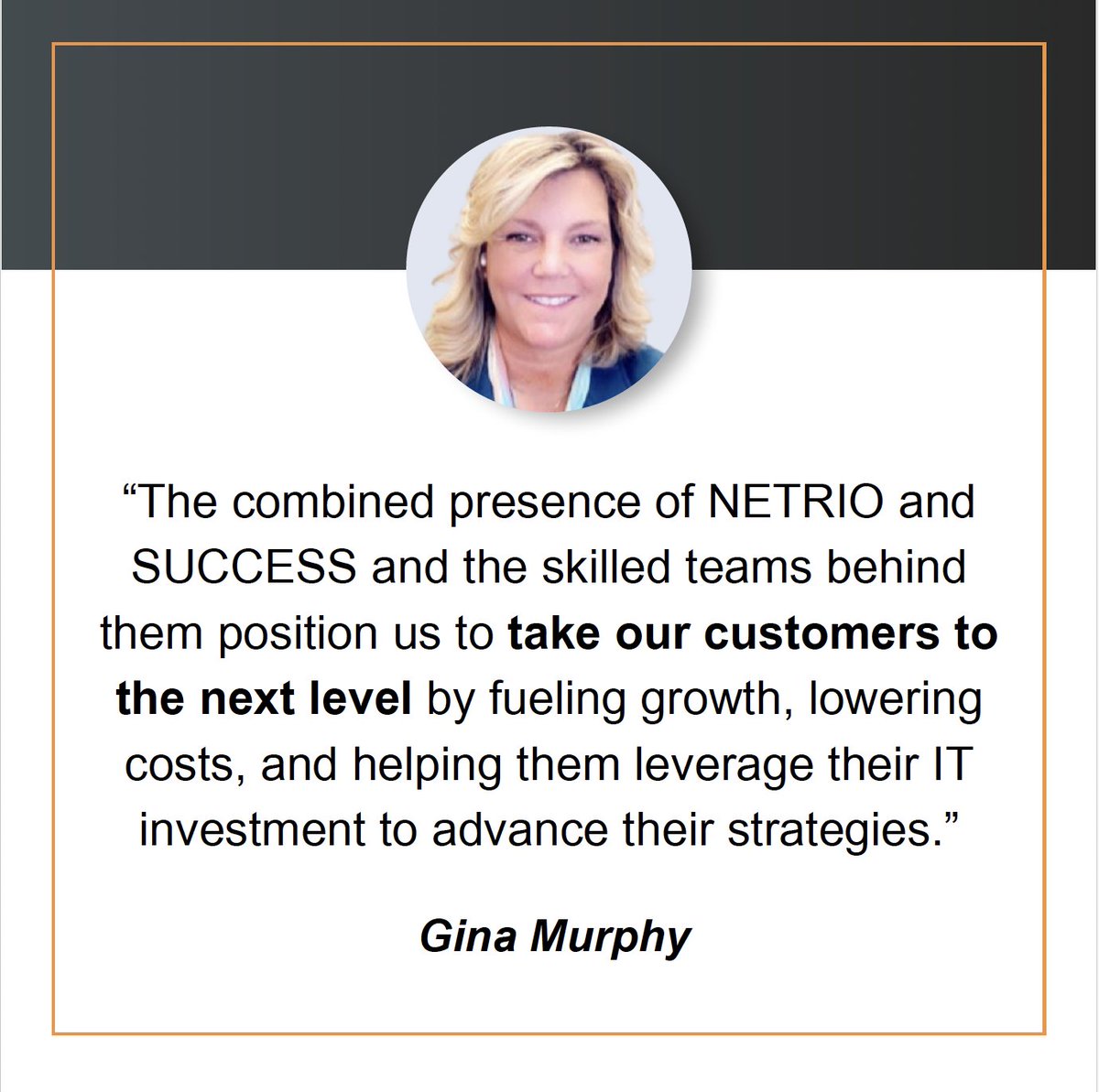 NETRIO_llc's tweet image. Welcome to our new CEO Mark Clayman and President and Chief Transformation Officer Gina Murphy! We can't wait to work with Mark, Gina and the united @NETRIO_llc and @SCCTeam organization.
tinyurl.com/58m3jprv