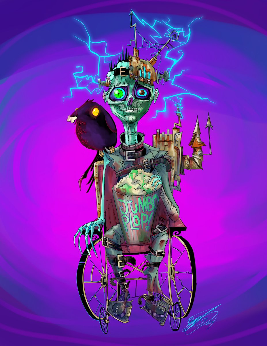 Monstersona I drew for Sy the Flesh Golem as part of my patreon rewards! patreon.com/bellasboneyard #bunnybennett #bmovieboneyard #bellasbmovieboneyard #bellasboneyard #art #spookyart