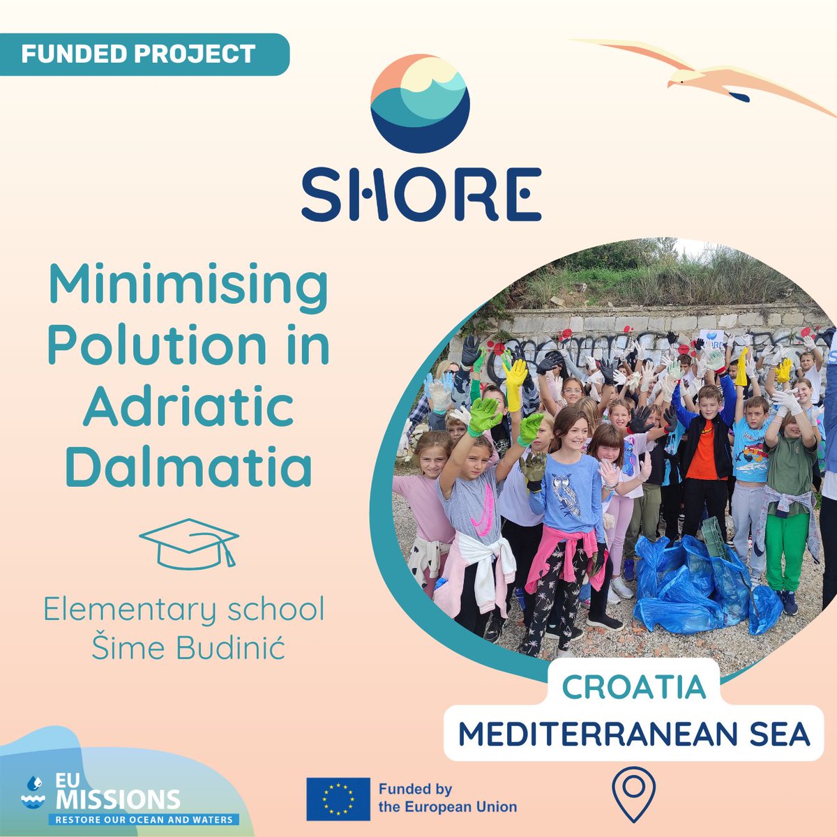 shore_community's tweet photo. ✨ Second up in our SHORE school series! 🎒

The Elementary School Šime Budinić in Croatia is taking on the crucial topic of marine pollution in the #MediterraneanSea with their project, "Minimising Pollution in Adriatic Dalmatia (MPAD)"🐳

#SHORECommunity https://t.co/LTWWkCUeR3