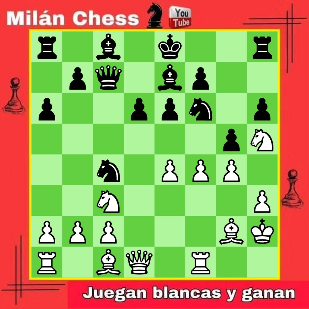 ChessMilan's tweet photo. Problema del día 🤔♟️. 
Juegan blancas y ganan... 
Encuentra la mejor jugada para ganar material y obtener ventaja decisiva en el final   ⚔️♟️.

#ProblemaDiario
#AjedrezUnaPasion
#AprendeAjedrezDesdeCero
#AjedrezParaTodos
#MilanChess
#SuscribeteANuestroCanal https://t.co/xQd9GU8fx0