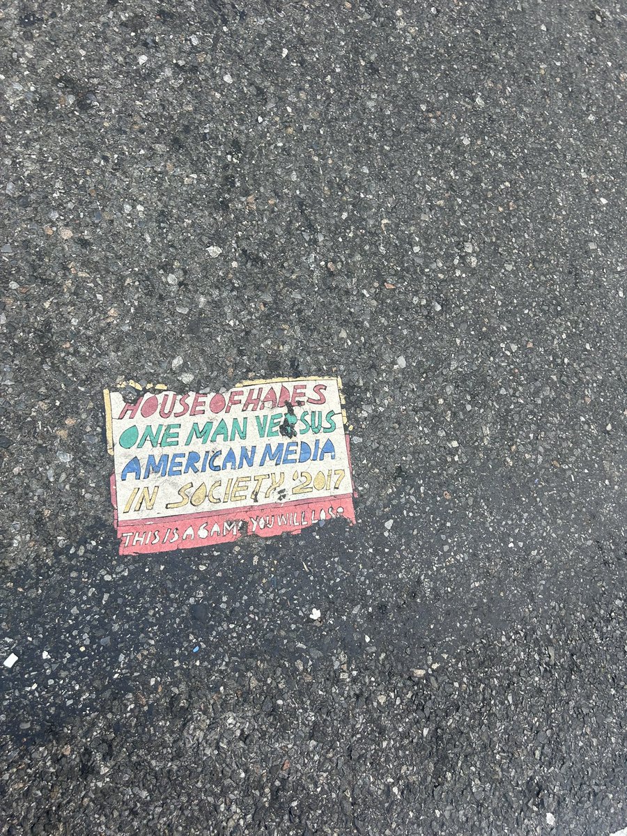 swampmonarchy's tweet photo. toynbee tile at 43rd and 3rd nyc 10/31/2024 https://t.co/52DGegglfE