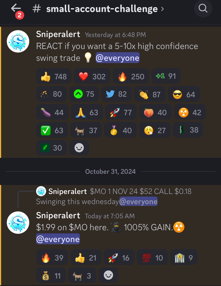 Starting a $100 to $100,000 free discord only Challenge

I charge $0/ a month

RT + Like &amp; Comment “Discord” and I’ll send it you the invite link  

(Must be follow to DM)
