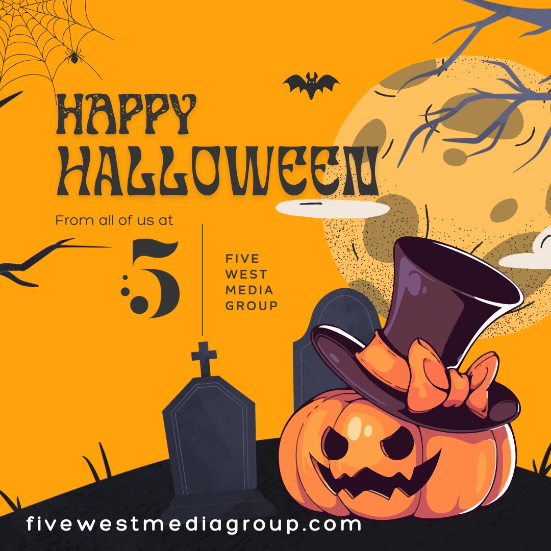 5WestMediaGroup's tweet photo. 🎃👻 From all of us at #5WestMedia, we wish you a spooktacular #Halloween! May your night be filled with frightful fun and treats galore! Don't #ghost us—share your best #costumes! 🕷️🍬 #HappyHalloween

https://t.co/WeZ0DZHw1M https://t.co/BmXbZ0rSL7