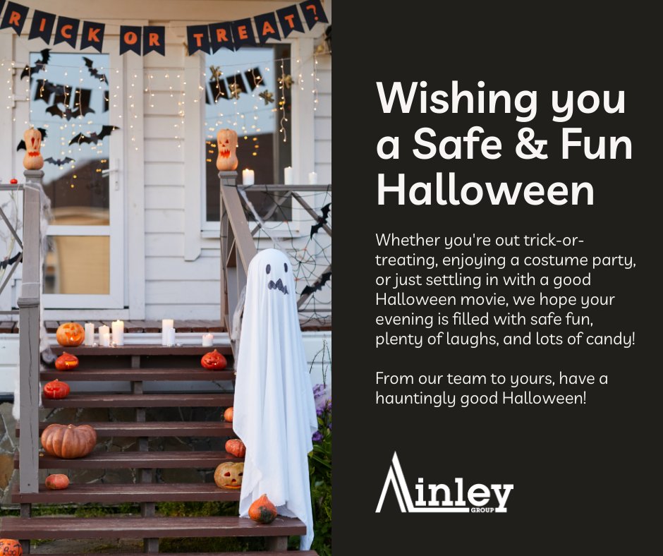 👻🎃 Happy Halloween from Ainley Group! 🎃👻 

As we celebrate with creativity, spooky stories, and playful scares, may your Halloween be safe, fun, and filled with sweet treats and community spirit. Have a hauntingly good time! #HappyHalloween #Community #Creativity #AinleyGroup