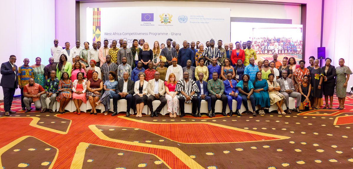 UNIDO's tweet photo. ๐Celebrating Success with WACOMP #Ghana!
The West Africa Competitiveness Programme (#WACOMP Ghana) celebrates its impact on enhancing the competitiveness and export capacity of over 48,000 Ghanaian #SMEs.
More ๐https://t.co/NqGR95F8wE https://t.co/gUnqaebW9G