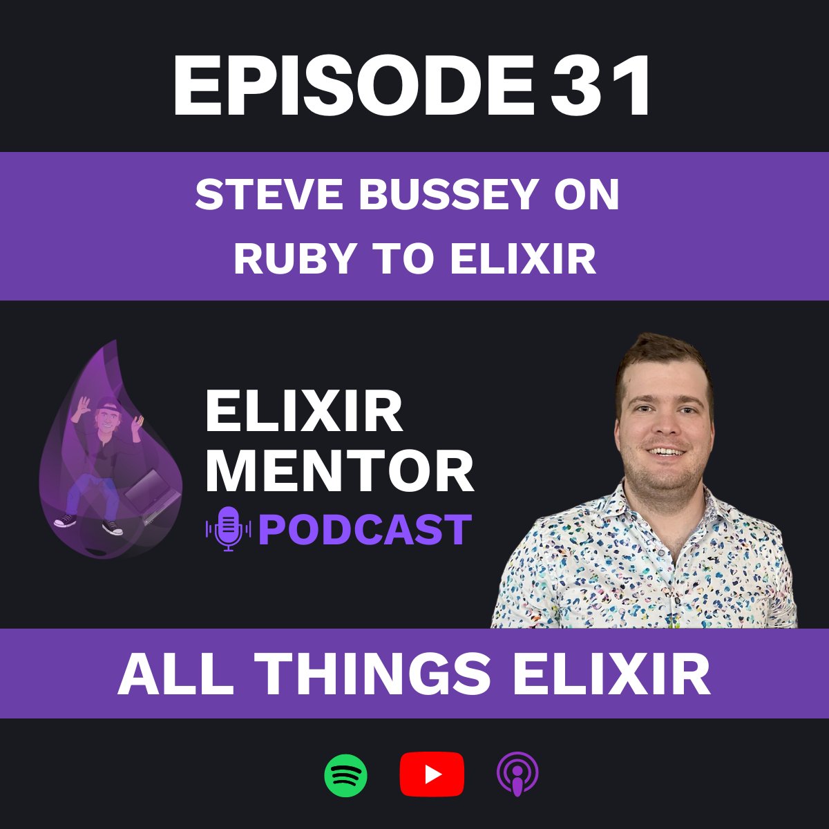 jacob_luetzow's tweet image. 🎙️ The Elixir Mentor Podcast is LIVE tomorrow at 10am MT with @YOOOODAAAA, author of "Real-Time Phoenix" & "From Ruby to Elixir"! We'll explore the Ruby-to-Elixir journey & building scalable real-time apps 🚀 Join us: elixirmentor.com/events ✨ #elixirmentor #myelixirstatus
