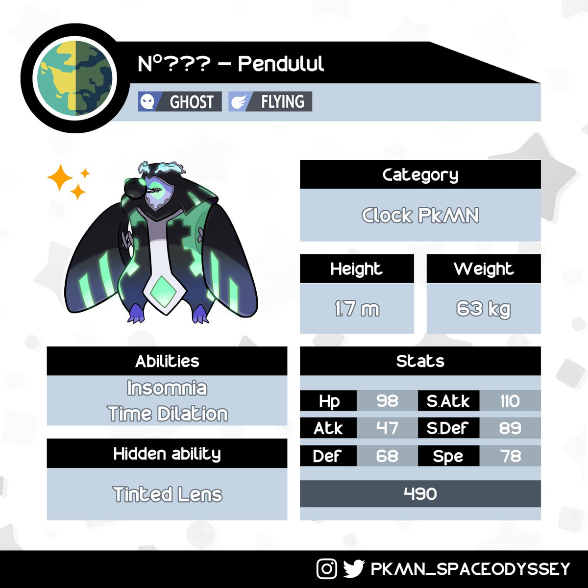 pkmn_SO's tweet photo. On this day of horror, we present the latest Pokémon from Telluri-A: Pendulul, the spatial evolution of Pootpoot! It's now time to set course for Telluri-B ... https://t.co/PzhwYbeuh7