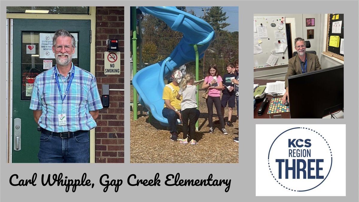 KCSReg3Director's tweet photo. October is Principal Appreciation Month!🎉Let’s celebrate Gap Creek Principal, Carl Whipple. He is new to Gap Creek but has hit the ground running! He is the instructional leader and is working hard to grow his staff and students! So thankful you are on the #KCSRegion3 team! https://t.co/cjeYjKZvvE