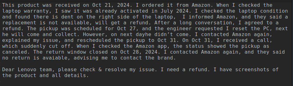 ve_Techno's tweet photo. @Amazon @amazonIN @AmazonHelp  @Lenovo @Lenovo_in @Lencare_In @consaff @inconsumerforum 
I ordered a laptop from Amazon, received on Oct 21, 2024. On checking, I found the warranty was activated in July 2024, and it had a dent on the right side.  

please check the screenshots . https://t.co/DDqHE5QqAi