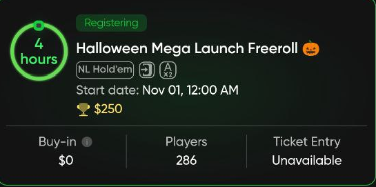 🎃Ultimate Poker Launches TODAY at 19:00 GMT!🎃
 
286 players are registered for the $250 #Halloween #Freeroll—will you join them?

Open the app and claim your spot for thrilling cash games! Join here💀

t.me/+lVQiyRRRvQ80M…

#TON #pokerkals #acrpoker #888poker #stake #munlei