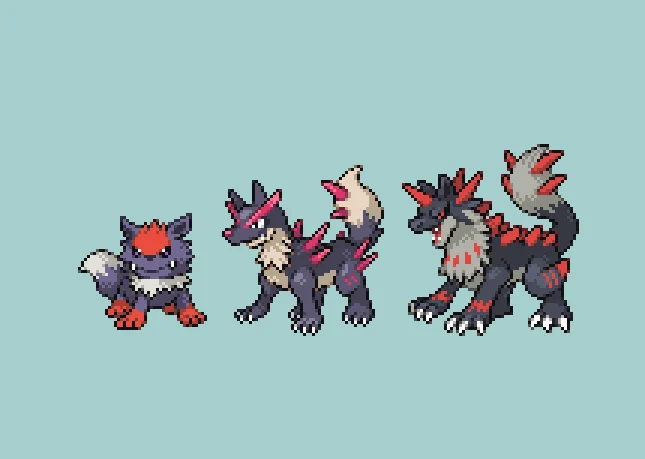 #fakemon #オリポケ ムガルゥ・ギガルルゥ・デスヘルガ。