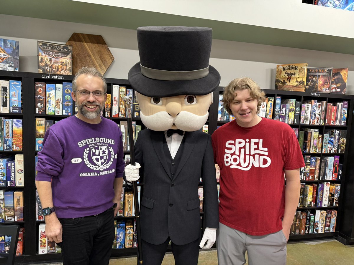Dr. Kaleb Michaud (@dr_k) on Twitter photo Had the pleasure to meet Mr Monopoly this morning with the release of the official Omaha Edition of Monopoly! <a href="/Spielbound/">Spielbound</a> is on the board!!! Had the pleasure to meet Mr Monopoly this morning with the release of the official Omaha Edition of Monopoly! <a href="/Spielbound/">Spielbound</a> is on the board!!!