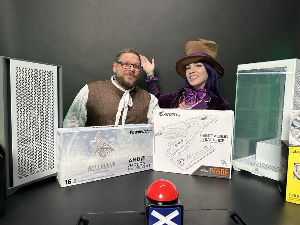 CORSAIR's tweet image. 🎃 DIY Building with @nerdynetty 
 
Huge Thanks to @amd and @powercolor for PowerColor 7800XT GPU!
 
&amp;amp; 
 
@AORUS_UK  #AORUSUK for B650E AORUS STEATH ICE MB! 
 
Join us, learn and Win 3500X Case!
 
//CORSAIR