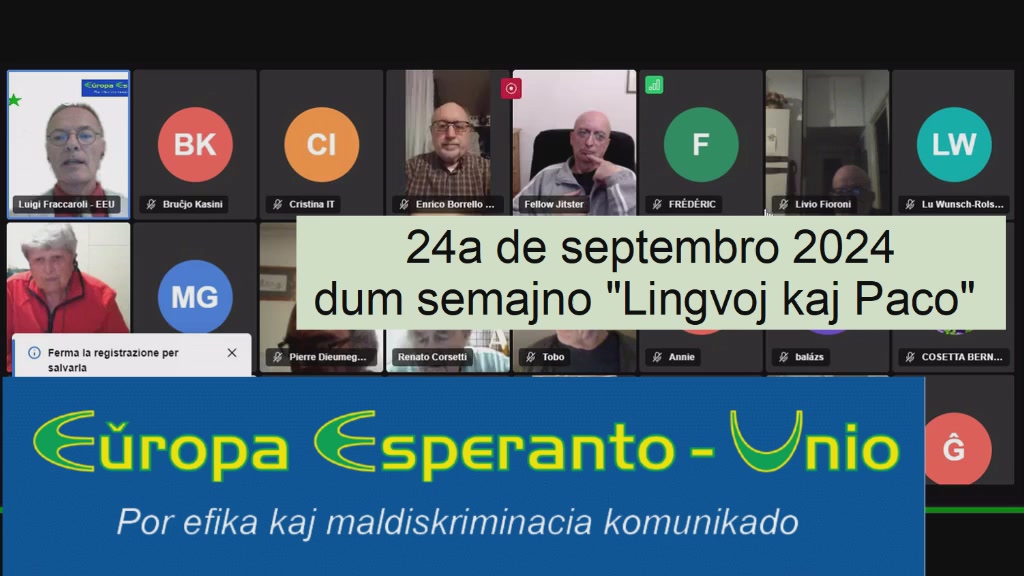 2024 09 24 : Lingvo kaj paco youtu.be/uxzKUuaxBy8?si… via <a href="/YouTube/">YouTube</a> 
Okaze de Eŭropa tago de lingvoj (26a de septembro), kaj pro la oficiala temo 2024 "lingvoj por paco", EEU organizis debaton pri "lingvoj kaj paco".
Jen la filmo.
