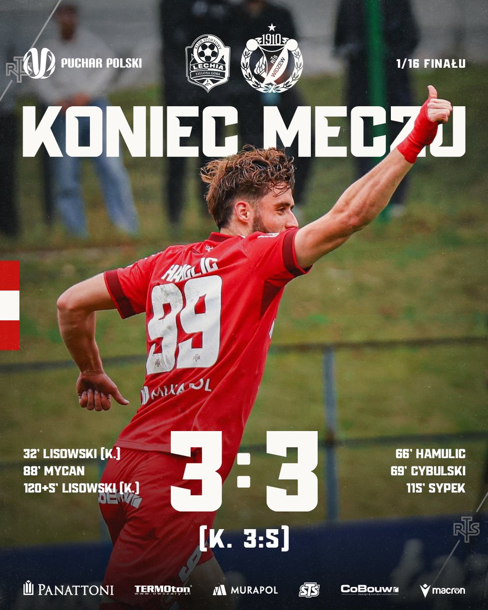 RTS_Widzew_Lodz's tweet photo. ⏱️ KONIEC | Po serii rzutów karnych meldujemy się w 1/8 finału @PZPNPuchar 🏆
-
#LZGWID 3:3 k. 3:5 https://t.co/O1NdQAuRo9